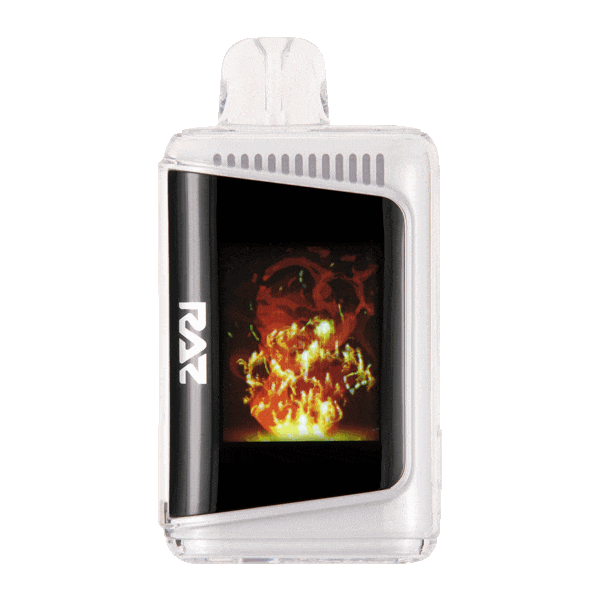 Cross-section cutaway showing mesh coil inside a coffee flavored vape, illustrating on 8mg coffee technology